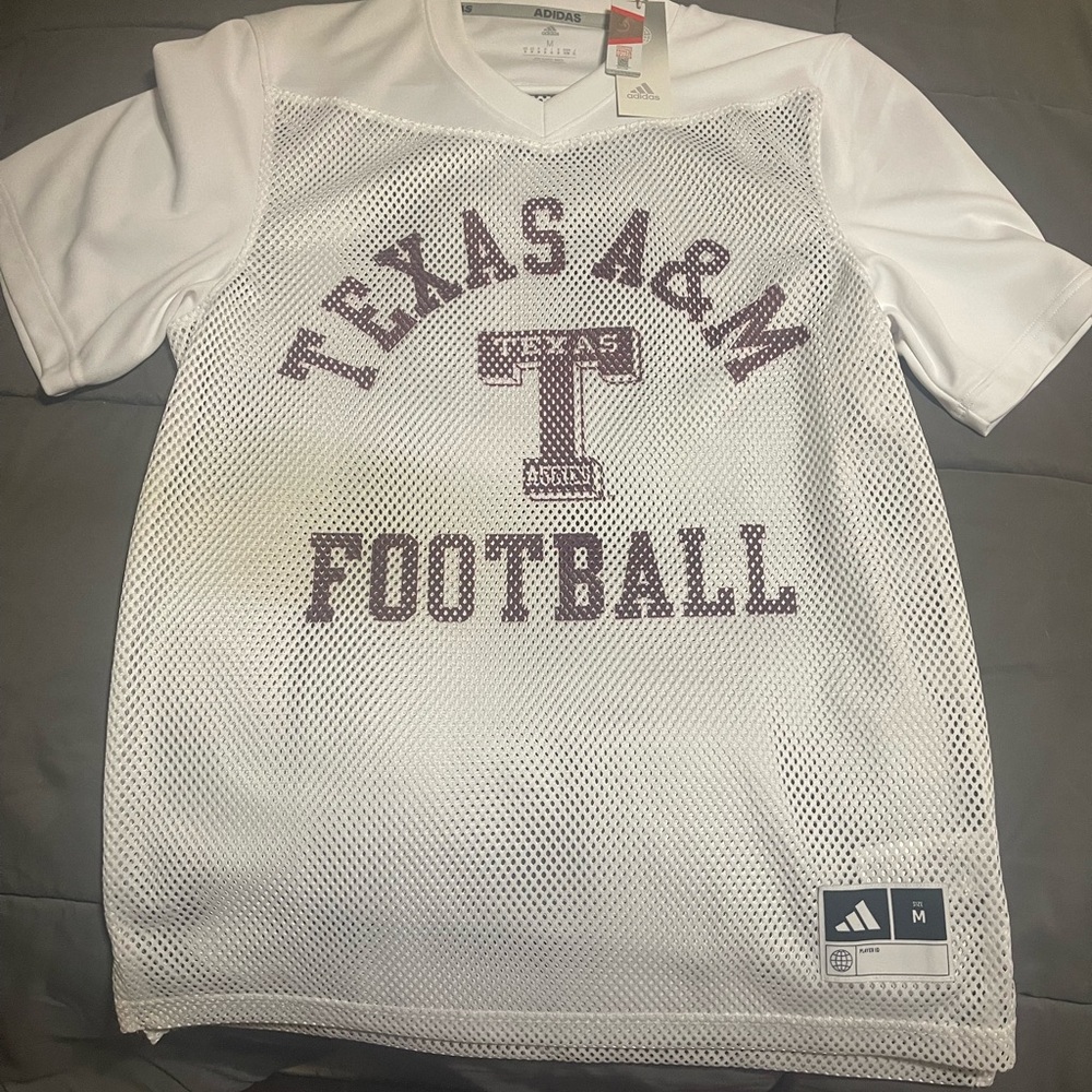 Adidas White Texas A&M Football Jersey